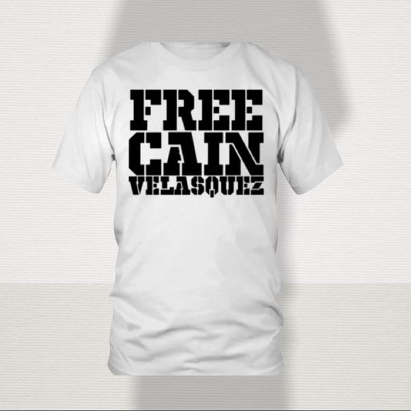 Unisex Free Cain Velasquez White and Black Crew Neck T-Shirts - Picture 1 of 4
